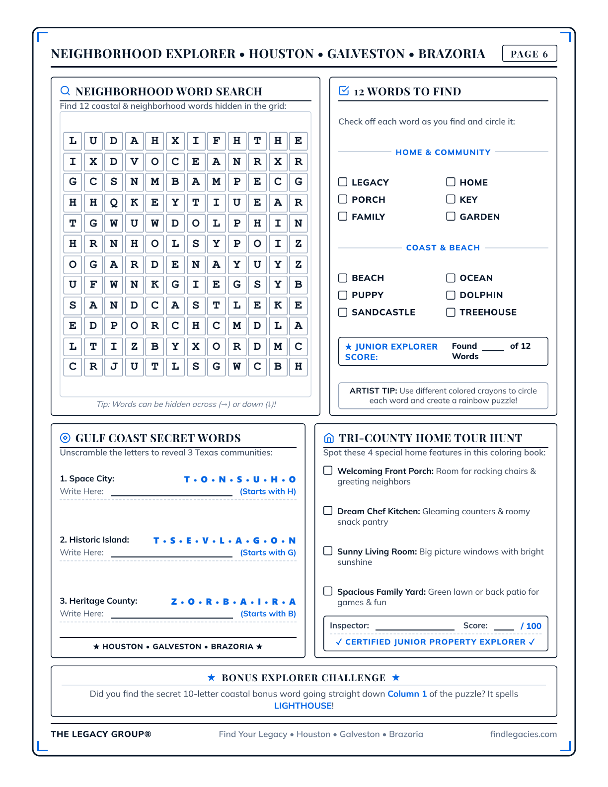 Neighborhood Explorer Word Search & Puzzles
