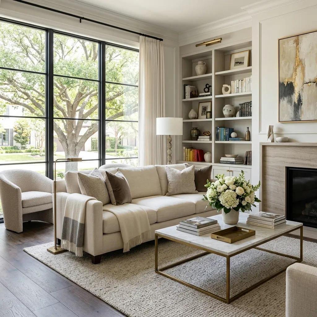 Professionally staged Premier living room